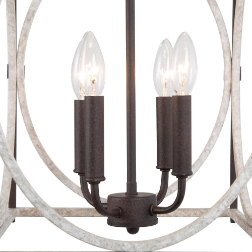 4-Light Lantern Cage Candle Chandelier