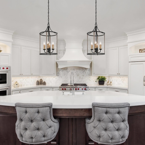 4-Light Cage Candle Pendant Light