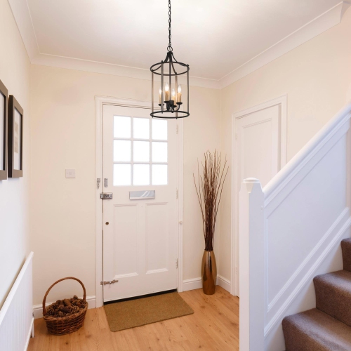 4-Light Cage Candle Pendant Light