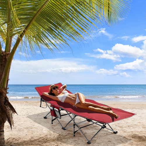 Lit de camping repliable et rétractable de Costway avec matelas amovible et sac de transport