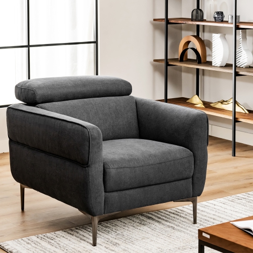 Fauteuil d'appoint rembourré moderne Costway avec sofa et appuie-tête réglable