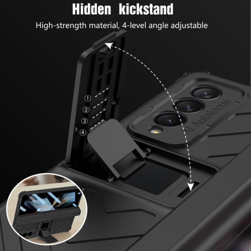 Navor Hinge Protection Series Case with Built-in Screen Protector Kickstand & S Pen Holder for Samsung Galaxy Z Fold 4 5G 2022
