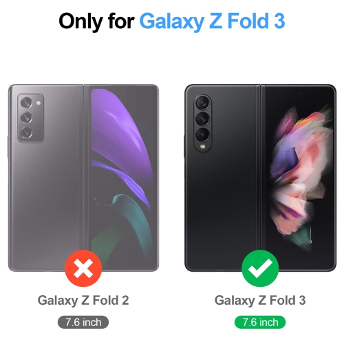 Antrobuste pour Galaxy Z Fold 3 5G de Samsung avec porte-stylet S-Pen, étui folio en cuir de polyuréthane rabat protecteur avec fente pour poignet