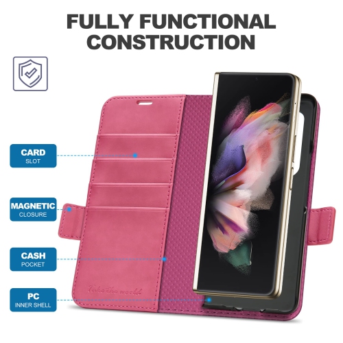 TUCCH Case Wallet for Galaxy Z Fold 4 5G, PU Leather Case with S Pen Slot RFID Blocking Stand Card Holders , Magne