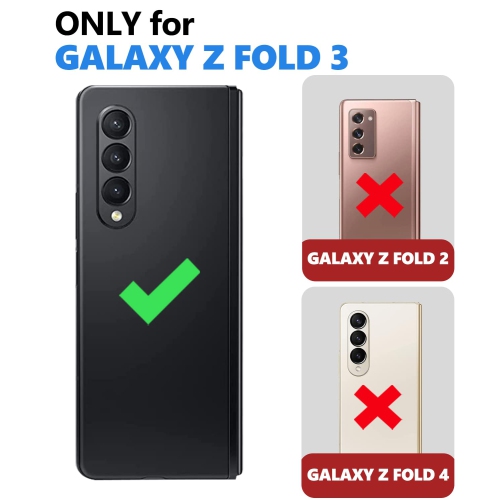 Vihibii for Samsung Galaxy Z Fold 3 Case with S Pen Holder & Hinge Protection, Credit Card Slot Kickstand Design, Slide Came