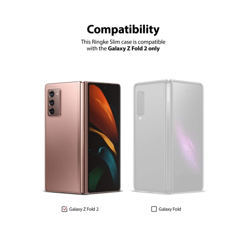 Ringke Slim Compatible with Samsung Galaxy Z Fold 2 Case, Shockproof Solid PC Protective Cover - Clear