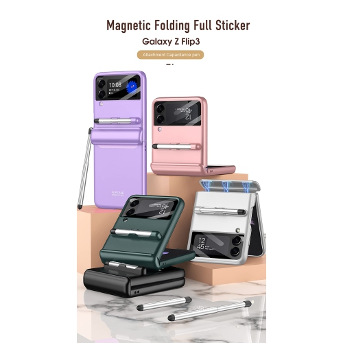L’étui SHIID pour Samsung Z Flip 3 avec protection à charnière, l’étui à rabat pour Galaxy Z Flip 3 est offert avec un stylo à capacitance, un étui à