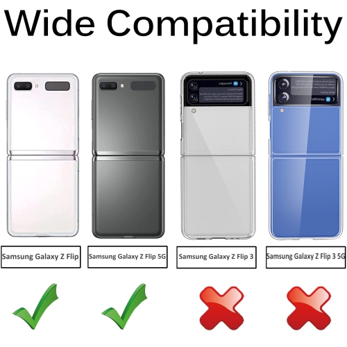 Miimall Compatible with Samsung Galaxy Z Flip Case Cover, Ultra Thin Hard PC Durable Shook-Proof Full Protective Bumper Case