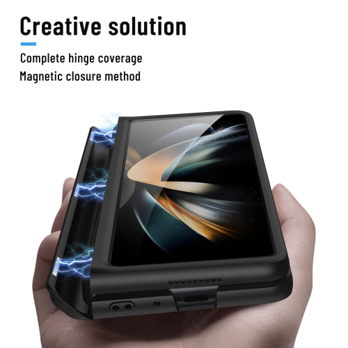 HJCMikee Hinge Protection Series Case for Samsung Galaxy Z Fold 4 5G(2022),Hidden Magnetic Kickstand Full-Body Protective Co