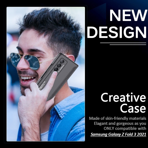 Miimall Compatible with Samsung Galaxy Z Fold 3 Case Hinge Protection, Ultra Thin Hard PC Bumper All-Inclusive Shockproof Hi