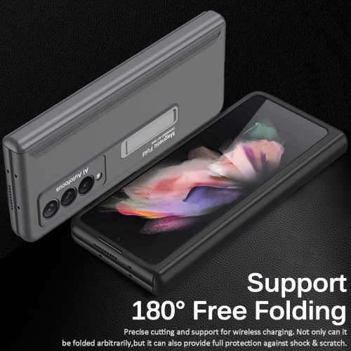 Miimall Compatible with Samsung Galaxy Z Fold 3 Case Hinge Protection, Ultra Thin Hard PC Bumper All-Inclusive Shockproof Hi