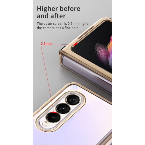 SHIEID Samsung Z Fold 3 Case with Hinge Protection, Fold 3 Hinge Cover Case High-Definitiontranslucent Designed for Galaxy Z