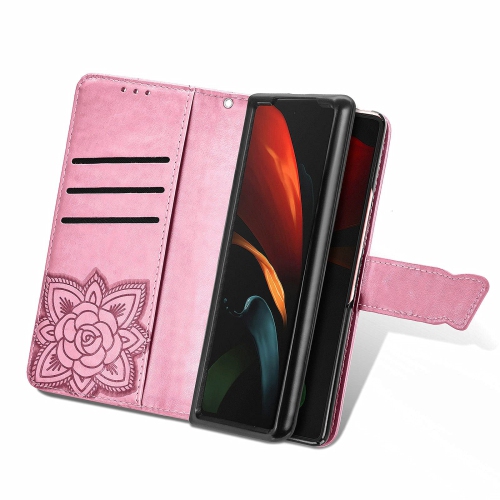 CCSmall Wallet Case for Samsung Galaxy Z Fold 4 5G, 3D Butterfly Flower PU Leather with Credit Card Slots Holder Magnetic Cl