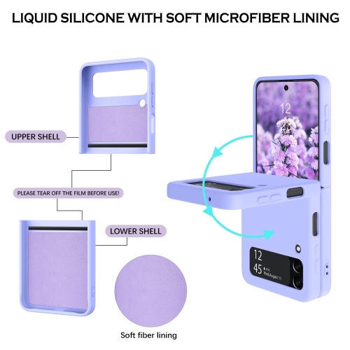 YINLAI Samsung Galaxy Z Flip 3 Case, Phone Case Samsung Z Flip3 5G, Slim Silicone Kickstand Ring Holder Shockproof Protetive