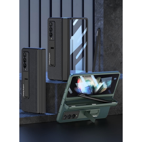 Étui SHIEID pour Samsung Z Fold 3 avec porte-stylet, étui pour Galaxy Z Fold 3 avec charnière, protecteur d’écran intégré et Kicksta
