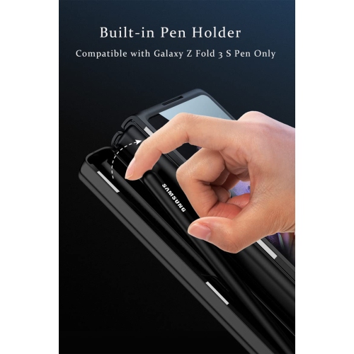 Étui SHIEID pour Samsung Z Fold 3 avec porte-stylet, étui pour Galaxy Z Fold 3 avec charnière, protecteur d’écran intégré et Kicksta