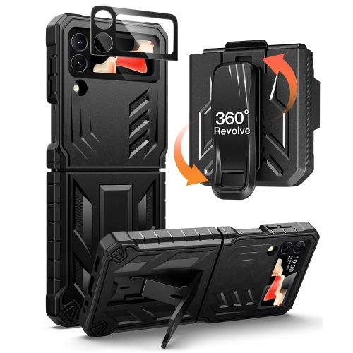HLD  for Samsung Z Flip 4 Case: Military Grade Protection Shockproof Cell Phone Case With Kickstand & Holster | Protective Drop P
