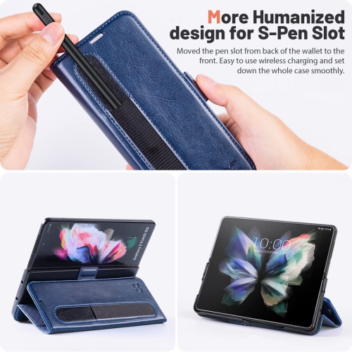 Compatible with Samsung Galaxy Z Fold 4 Case Wallet, PU Leather Fold Folio Case with [Card Slots ][Kickstand] [RFID Blocking ][Screen Protector]