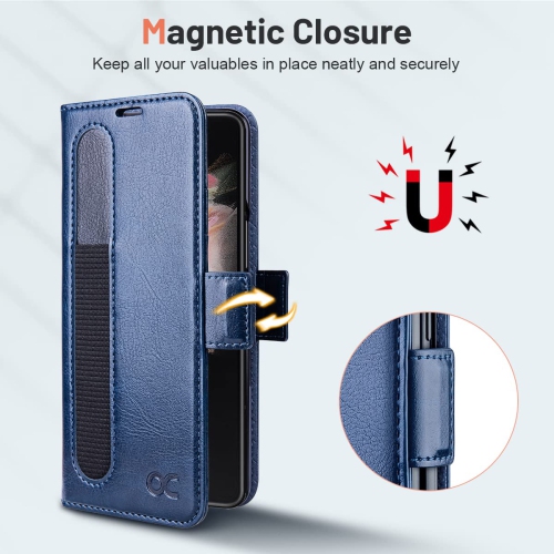 Compatible with Samsung Galaxy Z Fold 4 Case Wallet, PU Leather Fold Folio Case with [Card Slots ][Kickstand] [RFID Blocking ][Screen Protector]