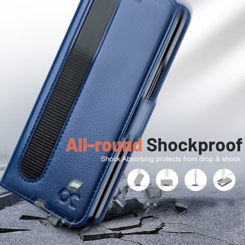 Compatible with Samsung Galaxy Z Fold 4 Case Wallet, PU Leather Fold Folio Case with [Card Slots ][Kickstand] [RFID Blocking ][Screen Protector]