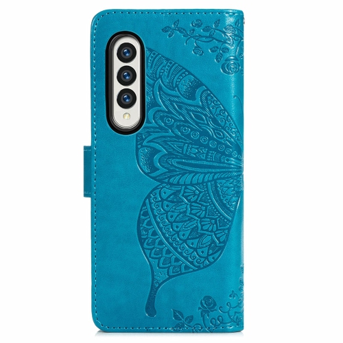 CCSmall Wallet Case for Samsung Galaxy Z Fold 4 5G, 3D Butterfly Flower PU Leather with Credit Card Slots Holder Magnetic Cl