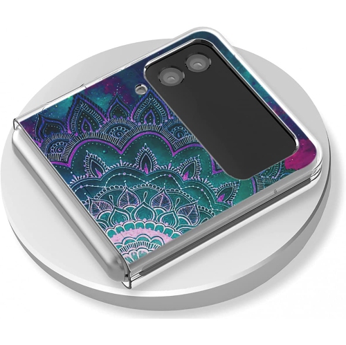 Étui pour Galaxy Z Flip 3 5G, étui rigide protecteur résistant aux égratignures et aux égratignures Bandala Flower Space, étui rigide et résistant