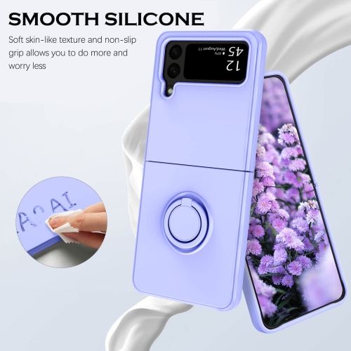 Étui à rabat 4 de YINLAI pour Galaxy Z de Samsung, étui pour téléphone Z Flip4 5G de Samsung, support circulaire mince en silicone résistant aux