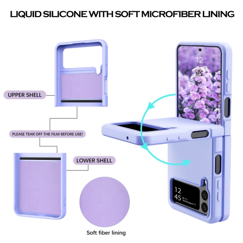 Étui à rabat 4 de YINLAI pour Galaxy Z de Samsung, étui pour téléphone Z Flip4 5G de Samsung, support circulaire mince en silicone résistant aux