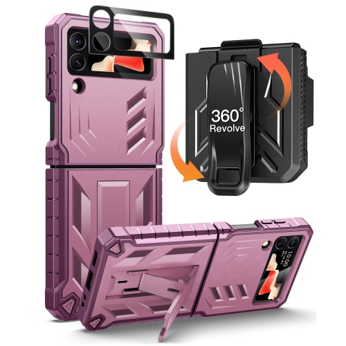 HLD  for Samsung Galaxy Z-Flip4 5G Case: Military Grade Protection Shockproof Cell Phone Case With Kickstand & Holster | Protecti