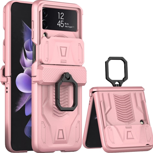 Miimall Compatible Galaxy Z Flip 3 Case with Ring, Samsung Z Flip 3
