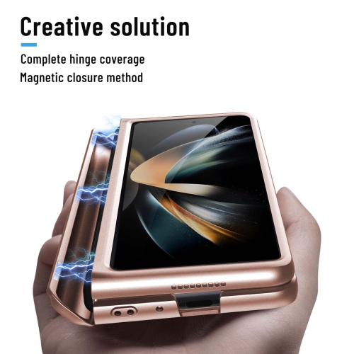 HJCMikee Hinge Protection Series Case for Samsung Galaxy Z Fold 4 5G(2022),Hidden Magnetic Kickstand Full-Body Protective Co