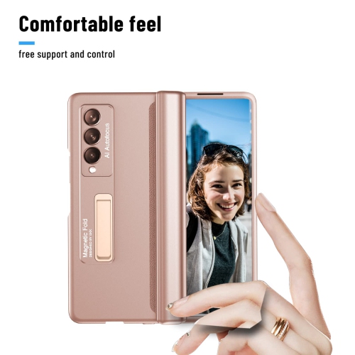 HJCMikee Hinge Protection Series Case for Samsung Galaxy Z Fold 4 5G(2022),Hidden Magnetic Kickstand Full-Body Protective Co
