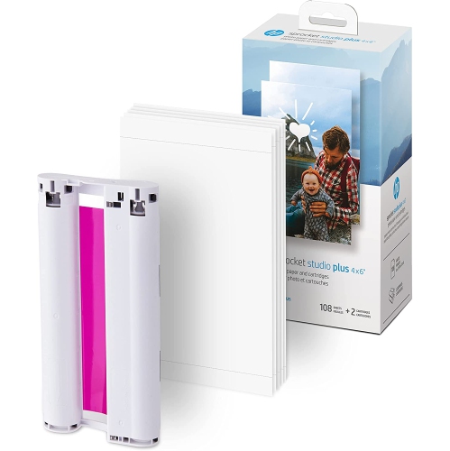 HP Sprocket Studio Plus 4 x 6” Photo Paper and Cartridges, White