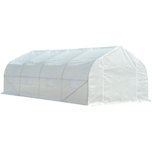 KapscoMoto 20' x 10' x 7' Large Greenhouse Gardening Plant Portable Hot House Walk-In Tunnel Tent, White