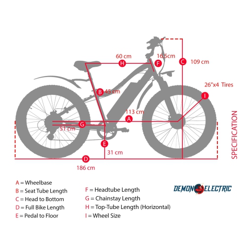 Demon Electric Thunderbolt SL 500W 26-in Fat-Tire Electric Bike, 50-60km Battery Range, Front Suspension, TEKTRO Hydraulic Brakes, SHIMANO 7 Speed