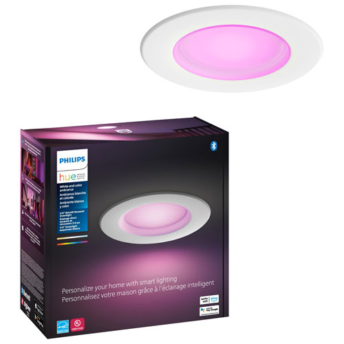 Philips Hue A19 5/6" Retrofit Recessed Downlight Bluetooth Smart Light - White and Colour Ambiance