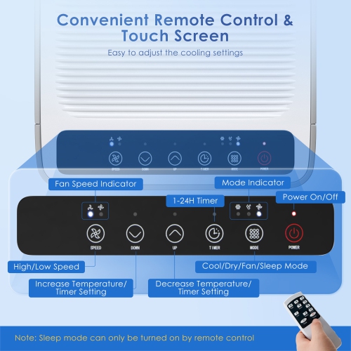Gymax 3-in-1 Portable Air Conditioner 10,000 BTU Air Cooler w/ 24H Timer