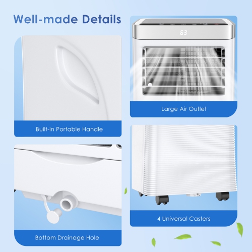 Gymax 3-in-1 Portable Air Conditioner 10,000 BTU Air Cooler w/ 24H Timer