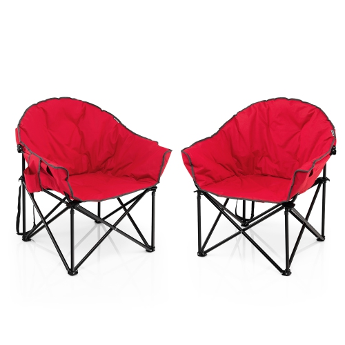 2 PCS Oversized Folding Padded Camping Moon Saucer Chair Bag Outdoor Fishing Red\Navy\ Brown\Grey