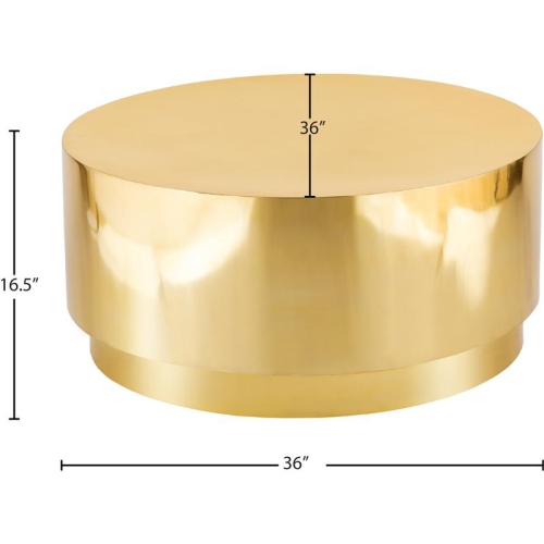 Meridian Furniture Jazzy Gold Stainless Steel Drum Coffee Table