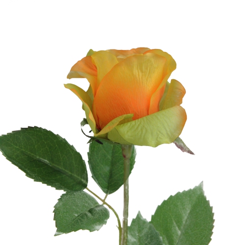 Two-Tone Rose Artificial Floral Spray - 21.5" - Yellow and Orange
