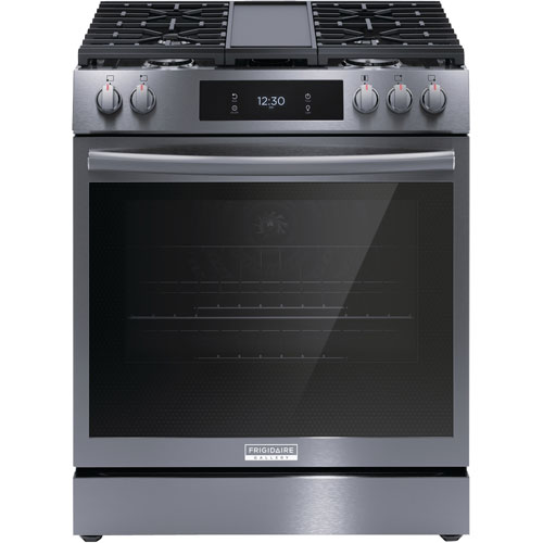 Frigidaire Gallery 30" 6.1 Cu. Ft. 5-Burner Freestanding Gas Range - Smudge-Proof Black Stainless Steel