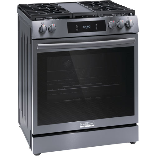 Frigidaire Gallery 30" 6.1 Cu. Ft. 5-Burner Freestanding Gas Range - Smudge-Proof Black Stainless Steel