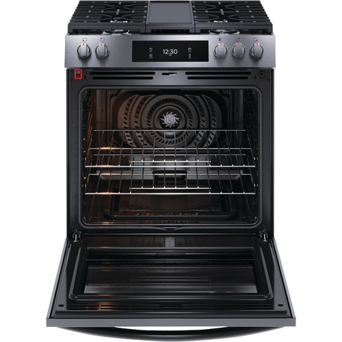 Frigidaire Gallery 30" 6.1 Cu. Ft. 5-Burner Freestanding Gas Range - Smudge-Proof Black Stainless Steel