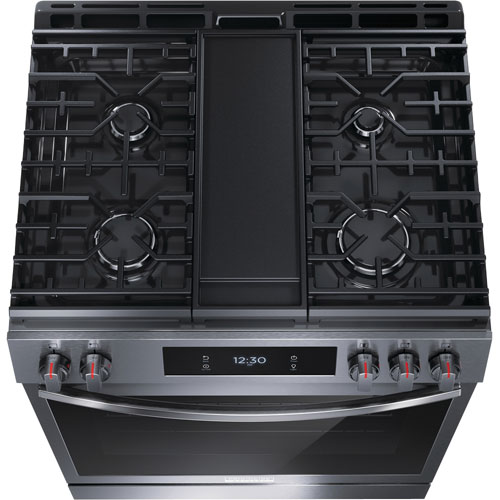 Frigidaire Gallery 30" 6.1 Cu. Ft. 5-Burner Freestanding Gas Range - Smudge-Proof Black Stainless Steel