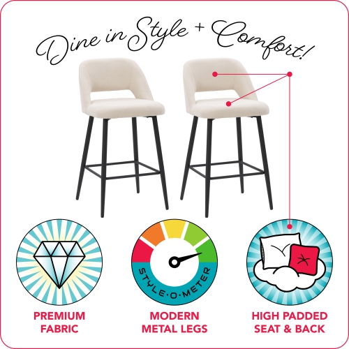 CorLiving DDW-351-B Talia Velvet Barstool