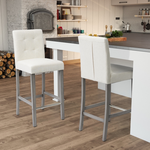 Tabouret de bar en tissu Leila