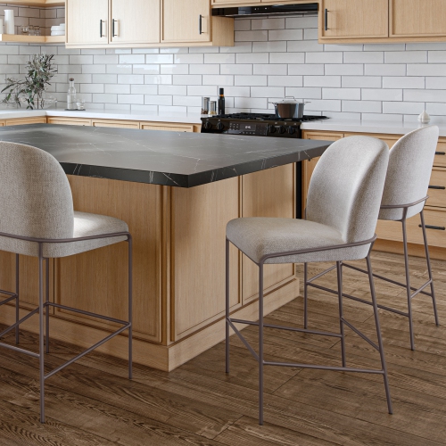 CORLIVING  Blakeley Light Counter Height Barstool In Grey