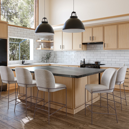 CorLiving Blakeley Light Grey Counter Height Barstool