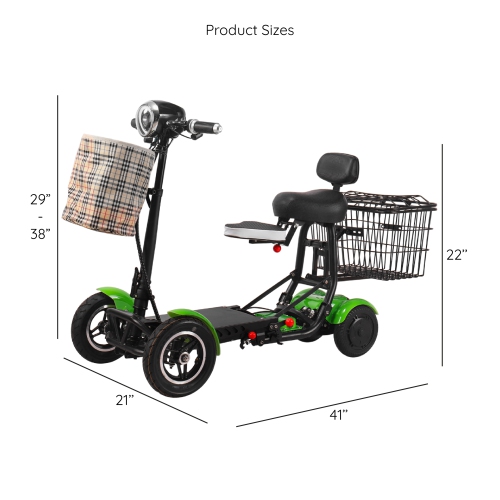 Remis à neuf - Trottinette électrique Dragon Mobile à 4 roues, tout-terrain léger et portatif pour adultes avec siège d'enfant, jusqu'à 12 milles -